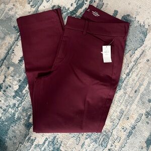 Old Navy Pixie Skinny Pants Petite 8 NWT Burgundy High-Rise